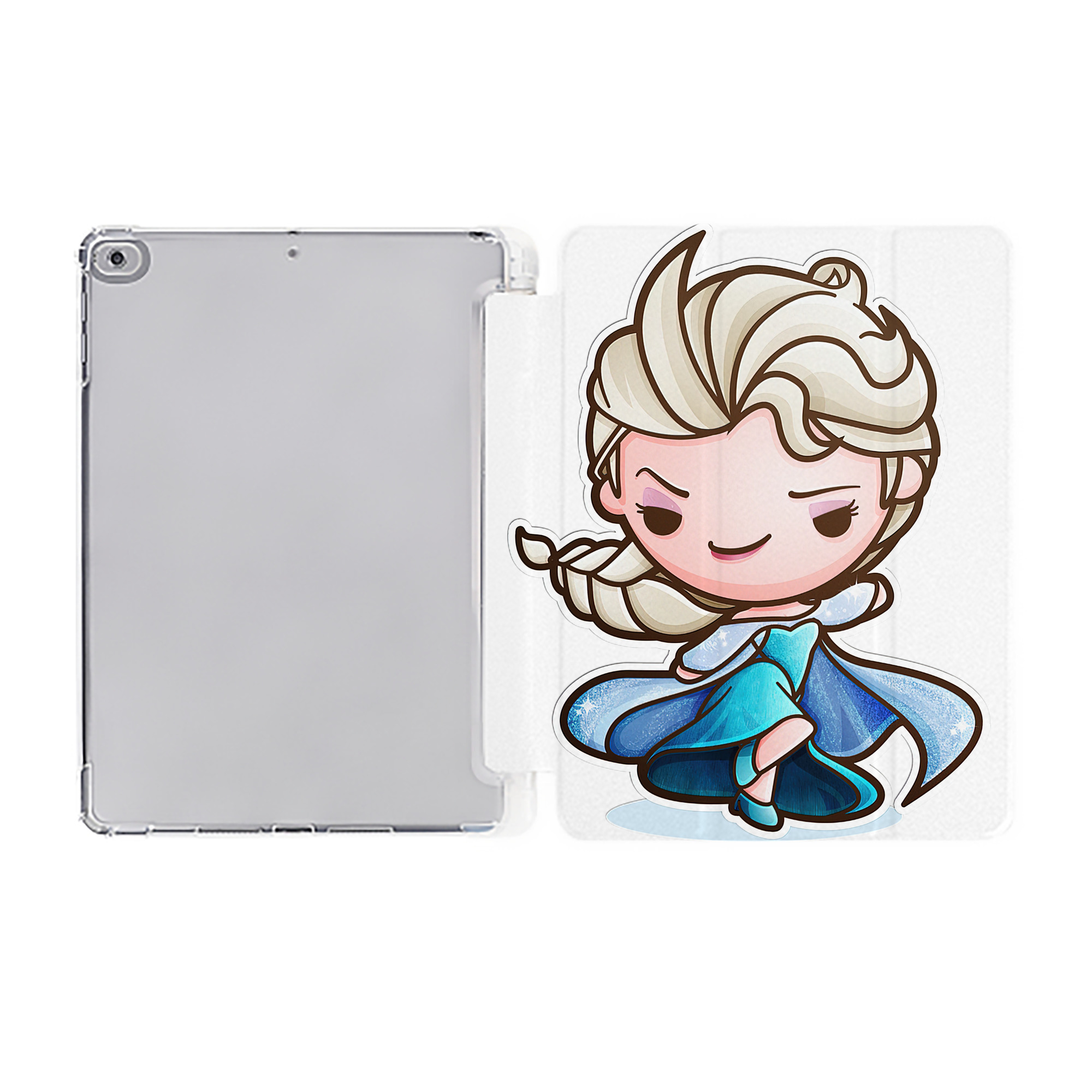 （画像用） アナと雪の女王 アンナ エルサ Frozen Anna Elsa IPad ケース ペン収納付き 三つ折りスタンド PUレザー×シリコン 対応機種9.5/10.5/10.9インチ